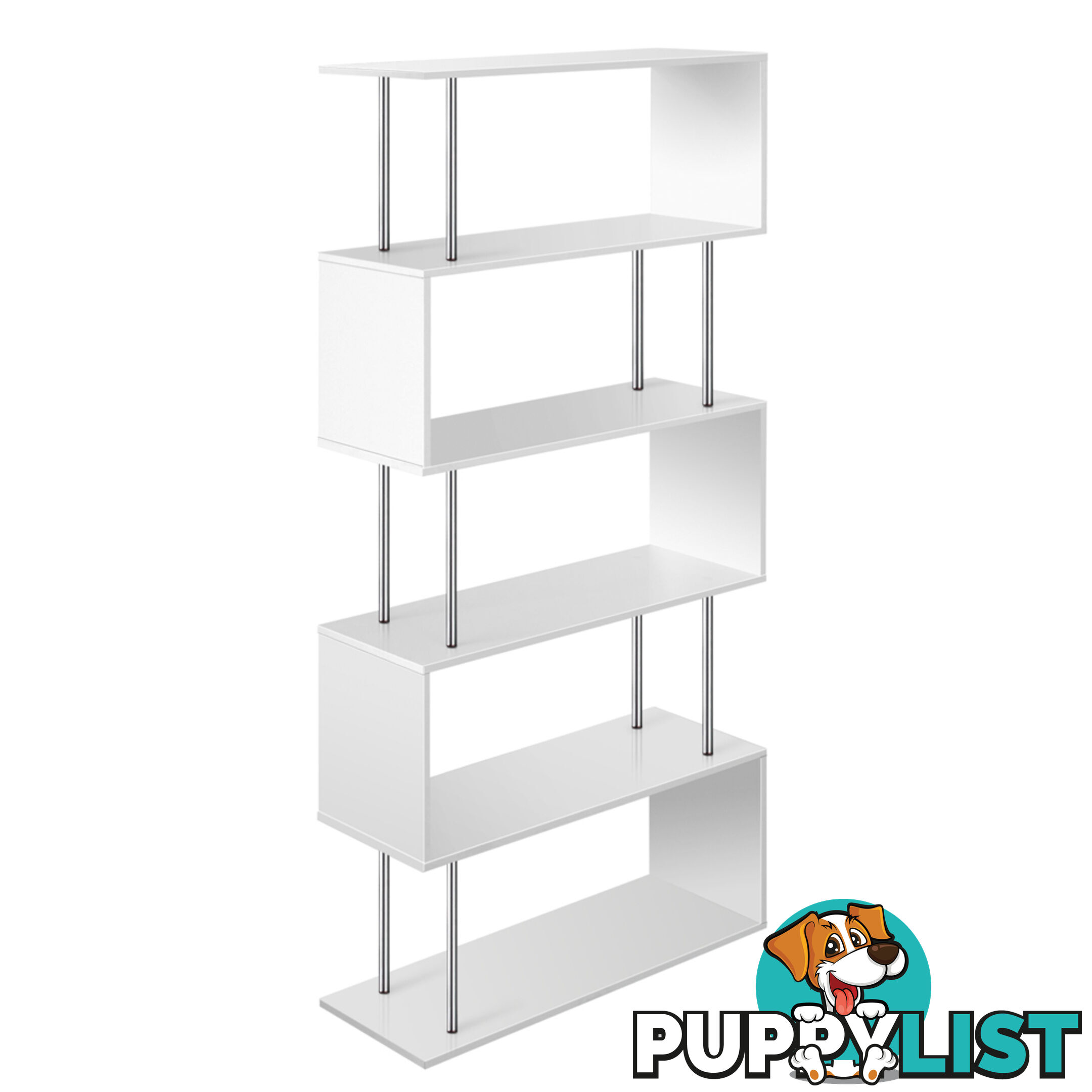 5 Tier Display/Book/Storage Shelf Unit White