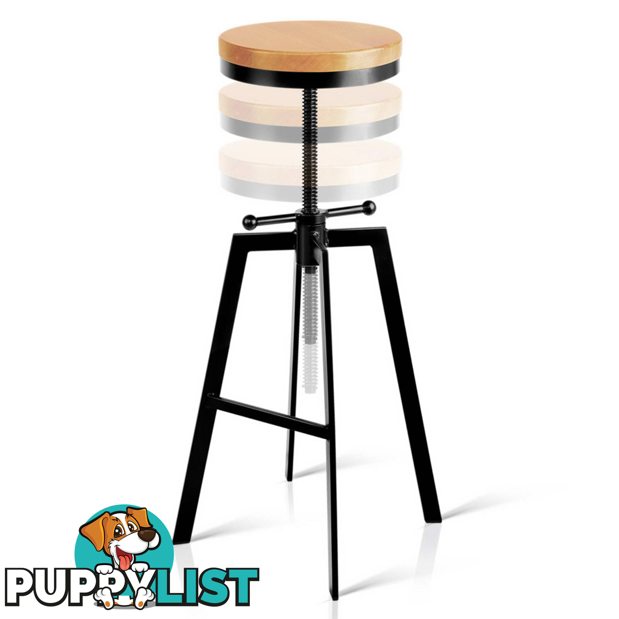 Adjustable Height Industrial Stool