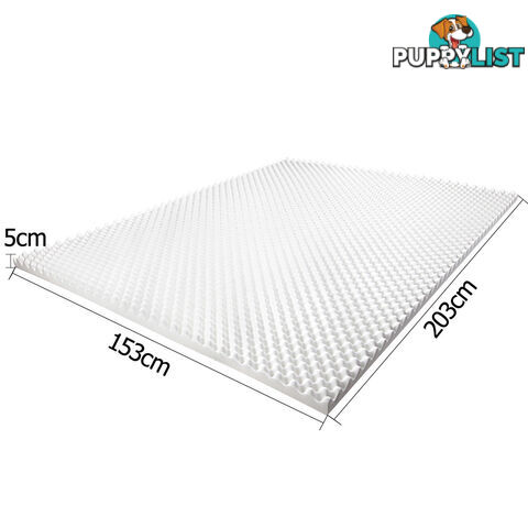 Deluxe Egg Crate Mattress Topper 5 cm Underlay Protector Queen