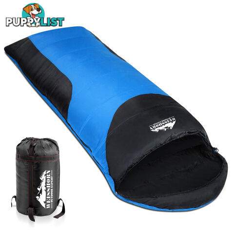 Camping Envelope Sleeping Bag Single Blue Black