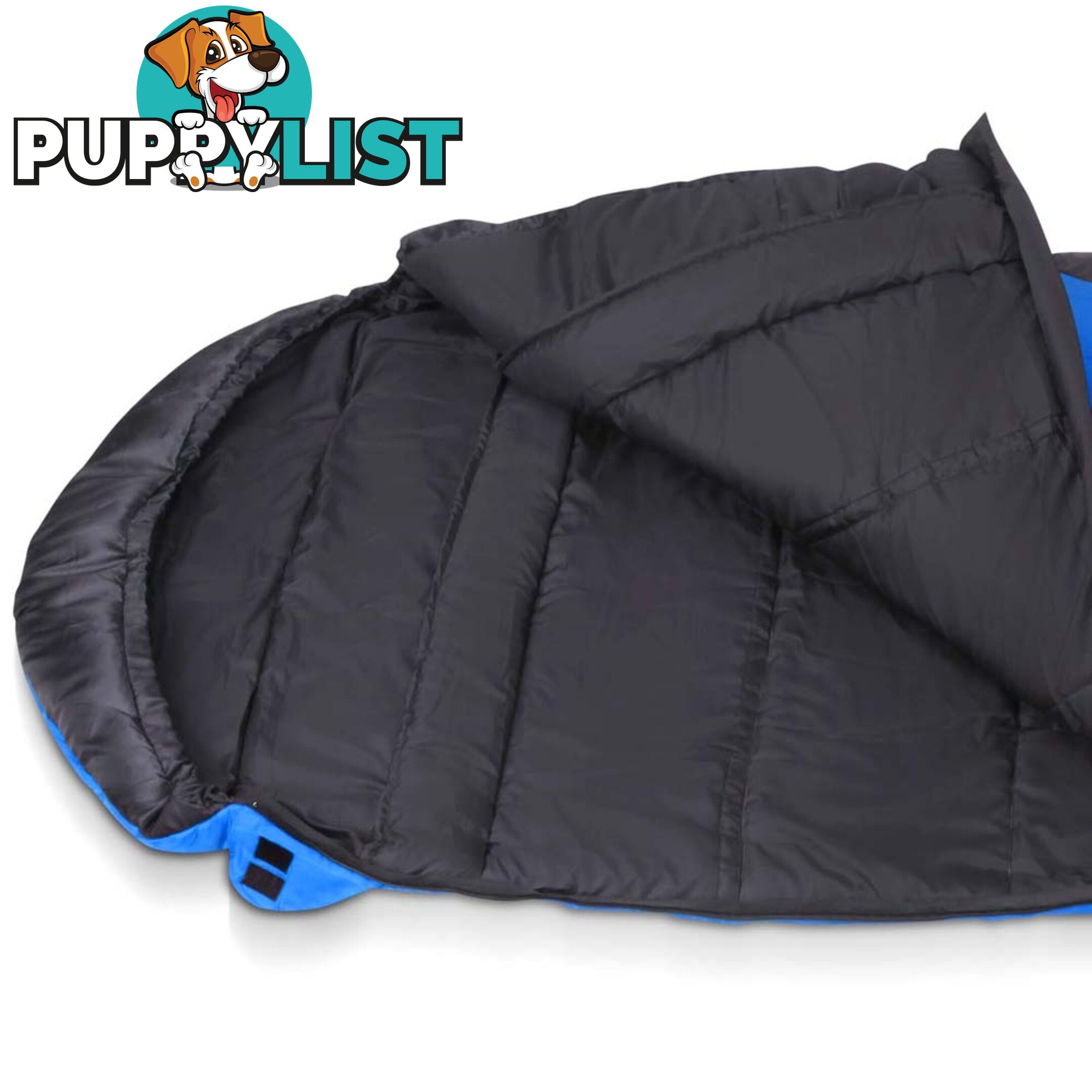 Camping Envelope Sleeping Bag Single Blue Black