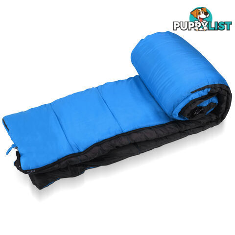 Camping Envelope Sleeping Bag Single Blue Black