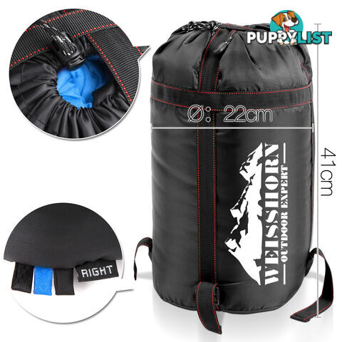 Camping Envelope Sleeping Bag Single Blue Black