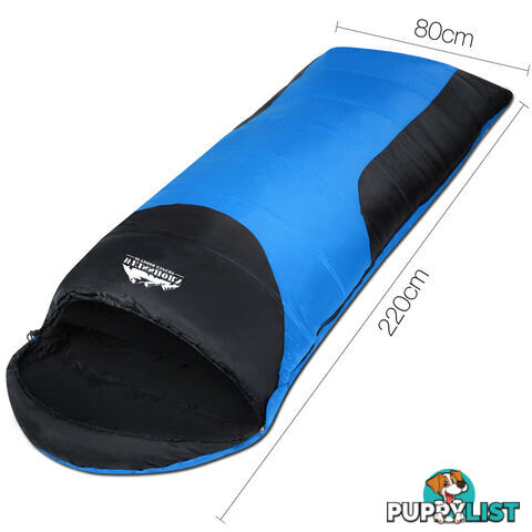 Camping Envelope Sleeping Bag Single Blue Black