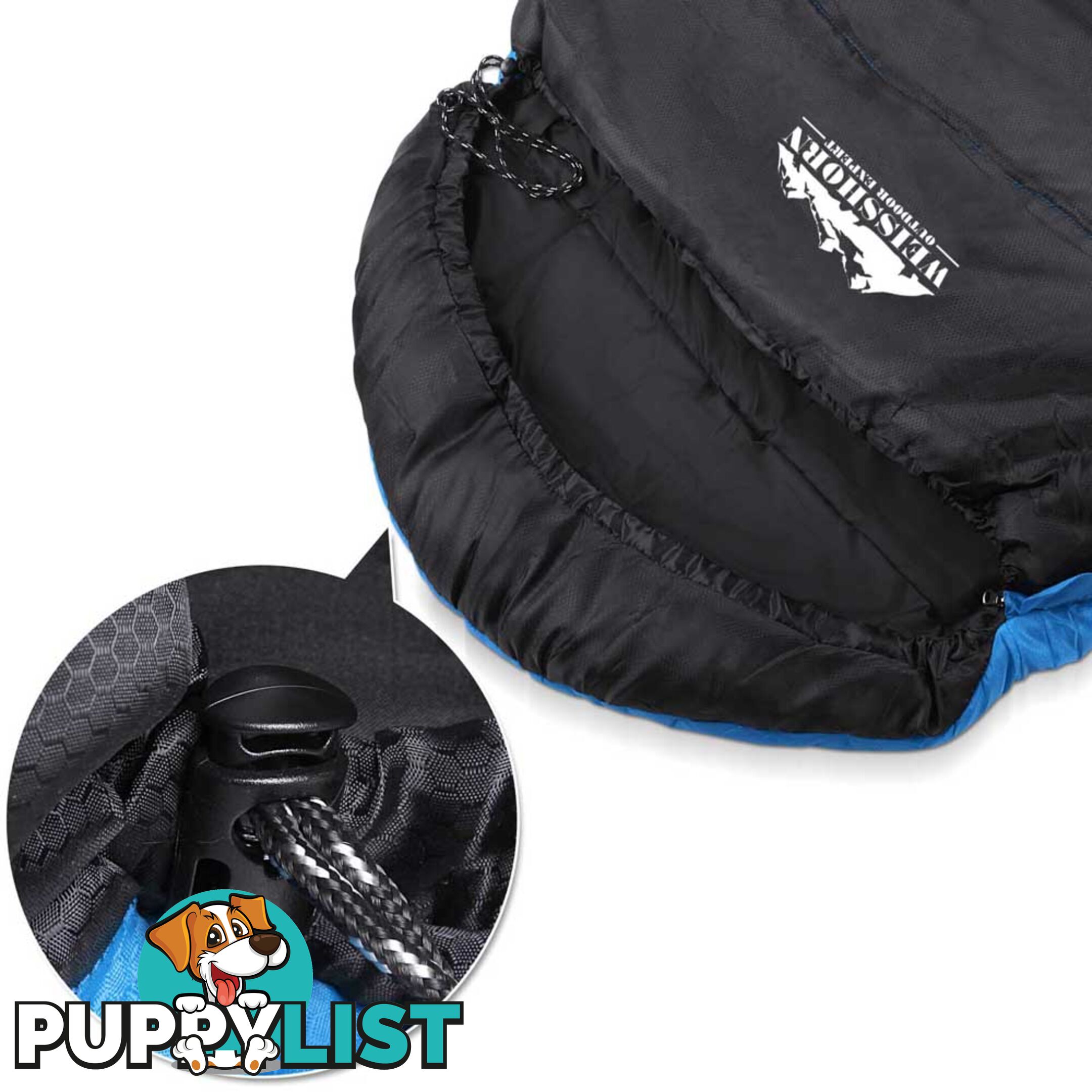 Camping Envelope Sleeping Bag Single Blue Black