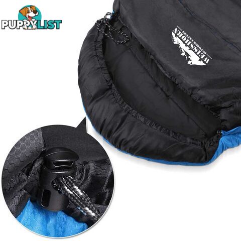 Camping Envelope Sleeping Bag Single Blue Black