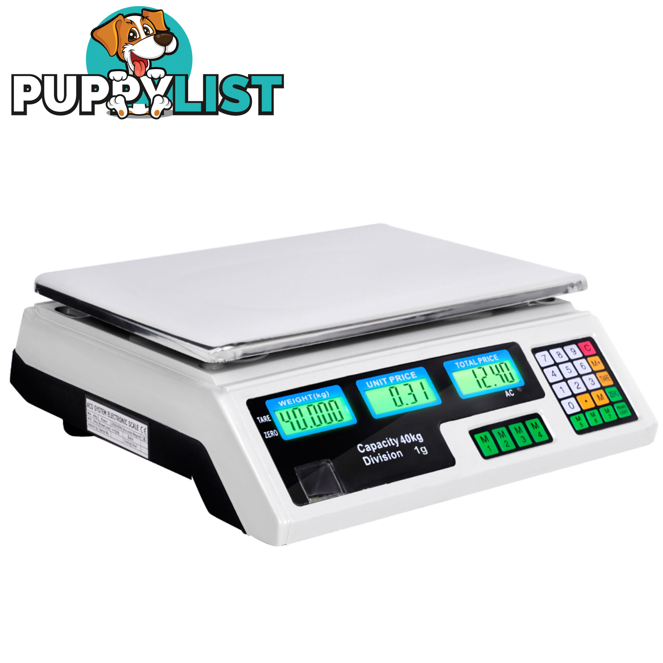 Kitchen Electronic Digital Scales 40kg  White