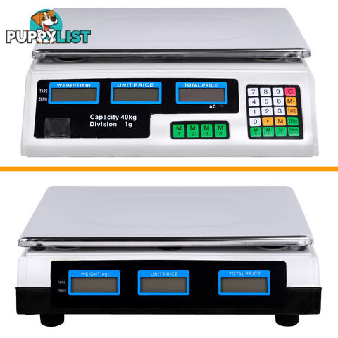 Kitchen Electronic Digital Scales 40kg  White