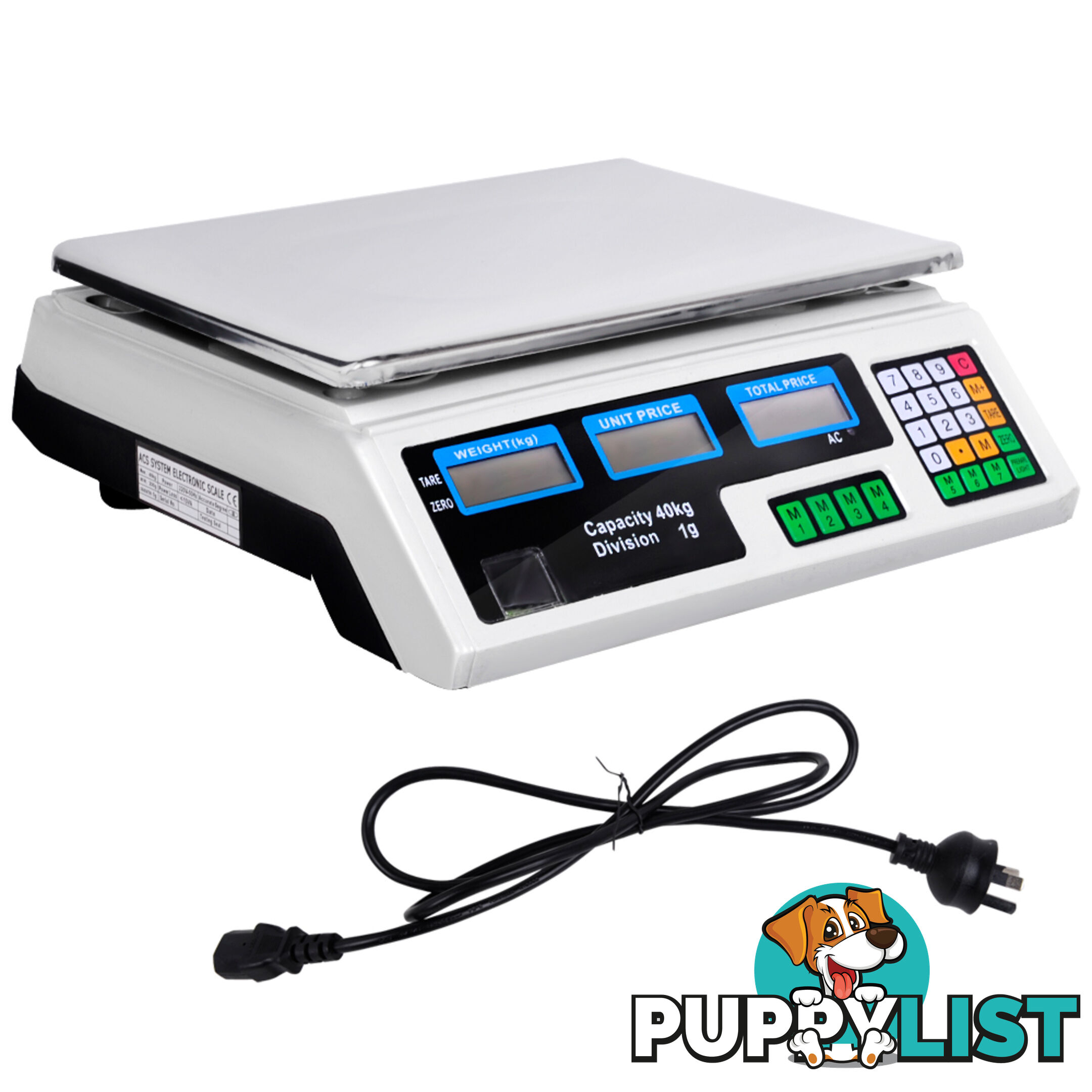 Kitchen Electronic Digital Scales 40kg  White