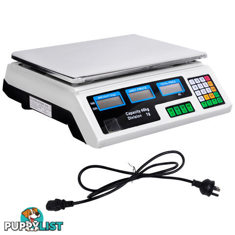 Kitchen Electronic Digital Scales 40kg  White