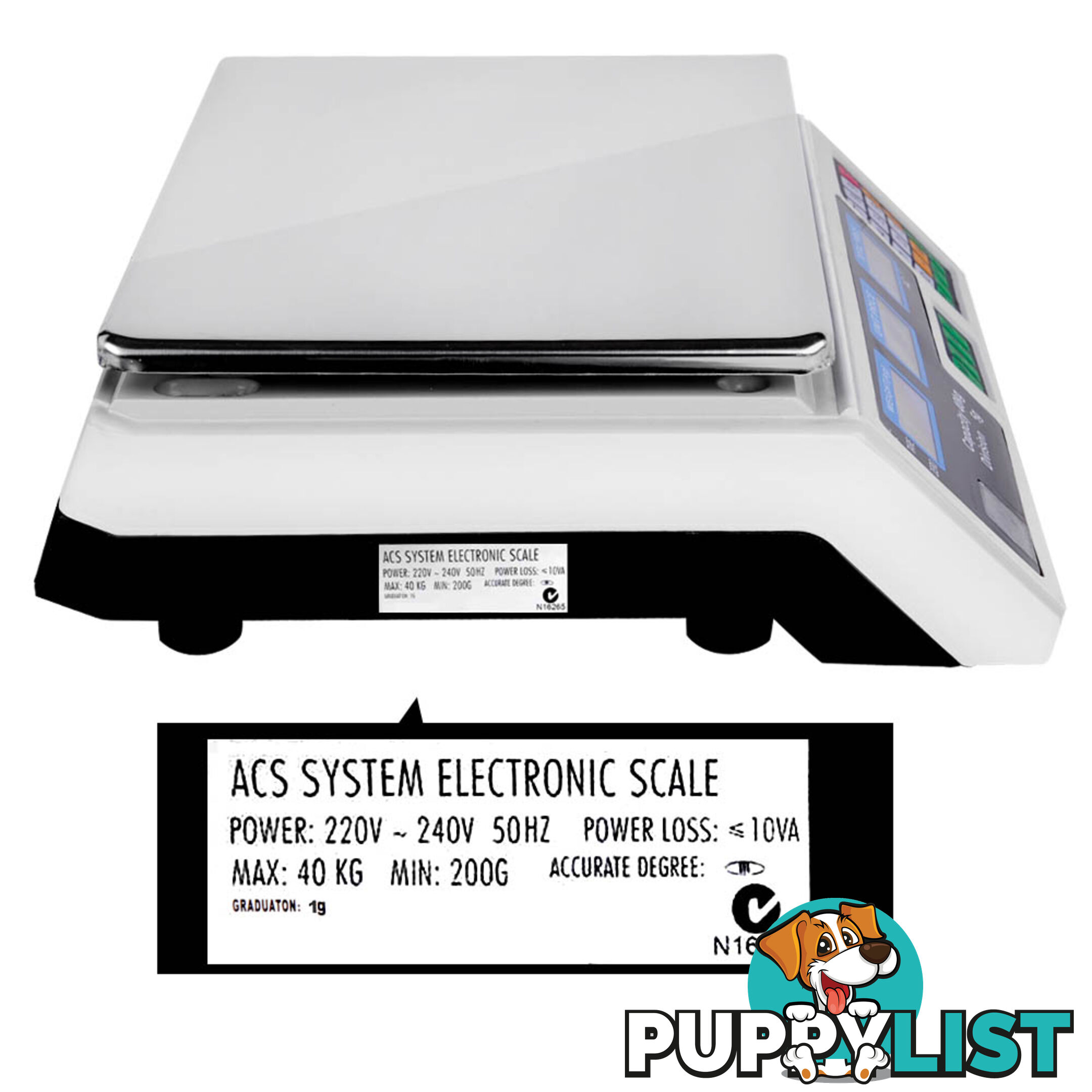 Kitchen Electronic Digital Scales 40kg  White