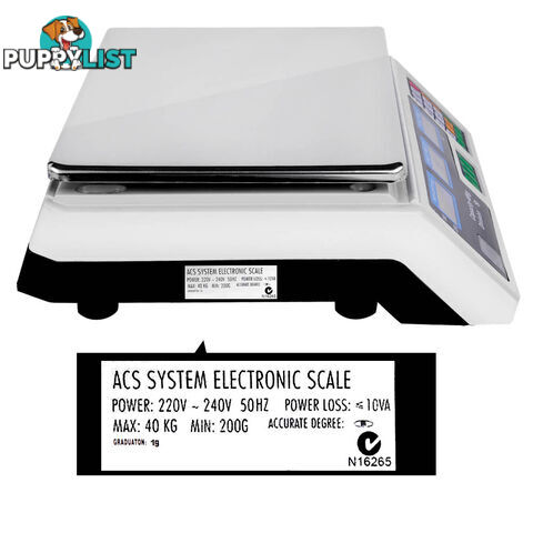 Kitchen Electronic Digital Scales 40kg  White