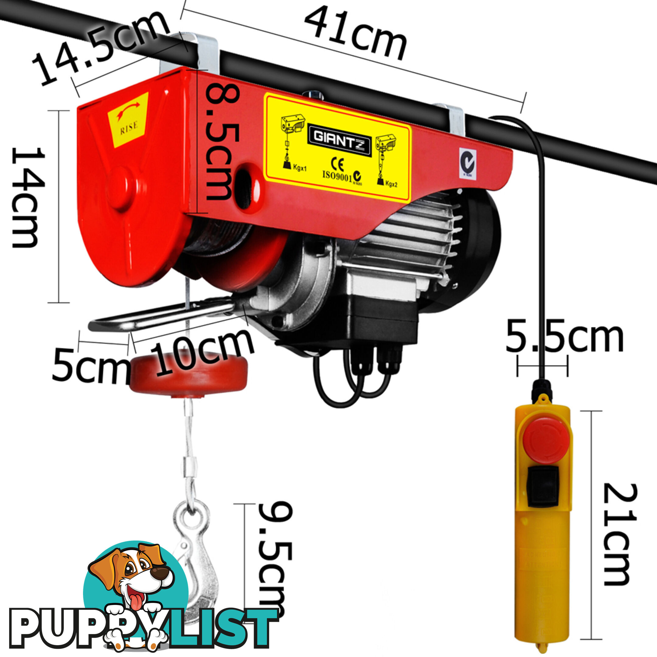 400/800kg 1300W Electric Hoist Winch