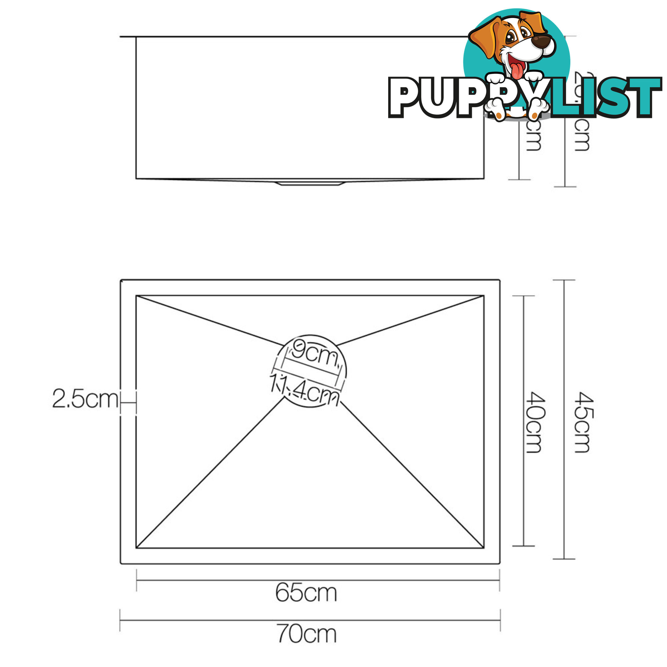 Stainless Steel Kitchen Laundry Sink 700 x 450mm