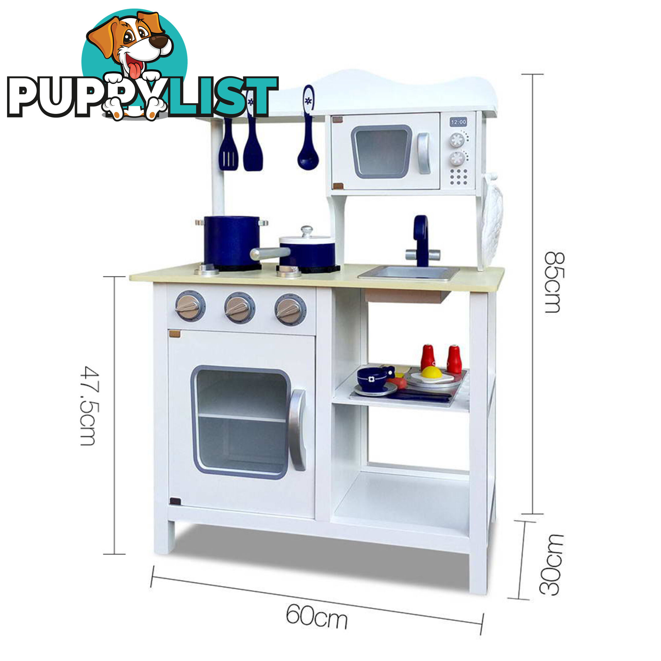 18 Piece Kitchen Play Set _ÑÐ White & Blue