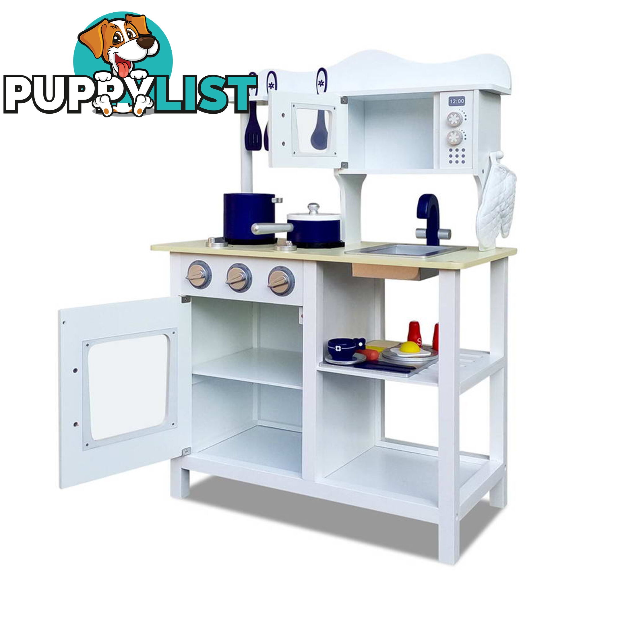 18 Piece Kitchen Play Set _ÑÐ White & Blue