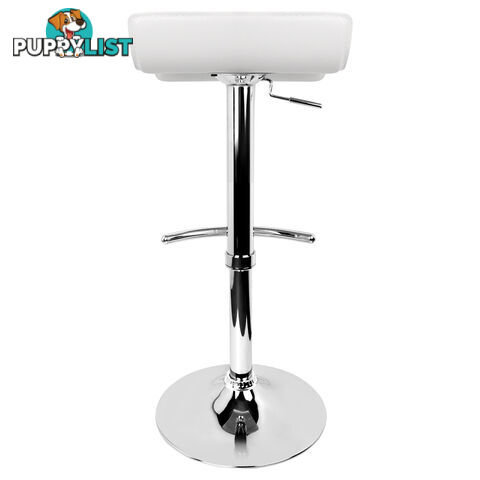 Set of 2 PVC Leather Kitchen Bar Stool White