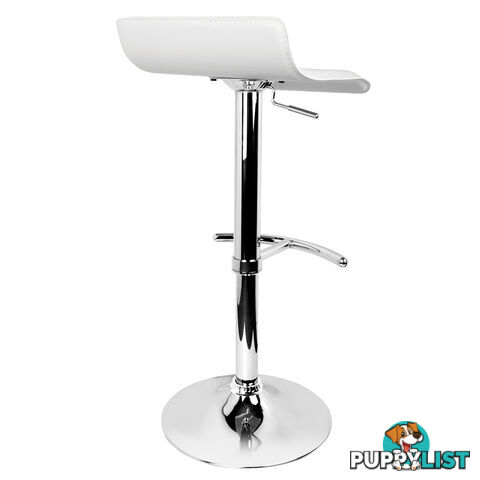 Set of 2 PVC Leather Kitchen Bar Stool White