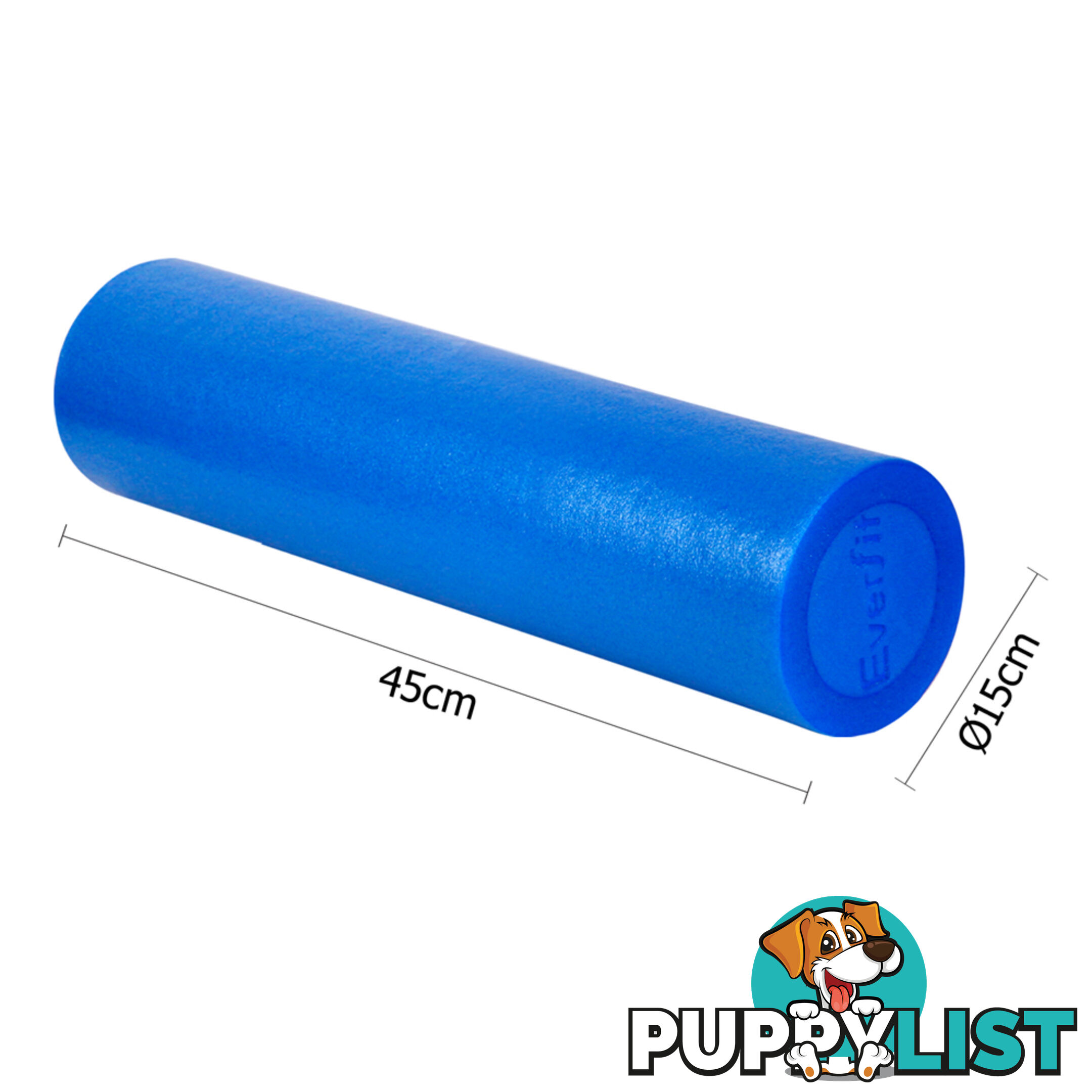 Yoga Gym Pilates EPE Stick Foam Roller Blue 45 x 15cm