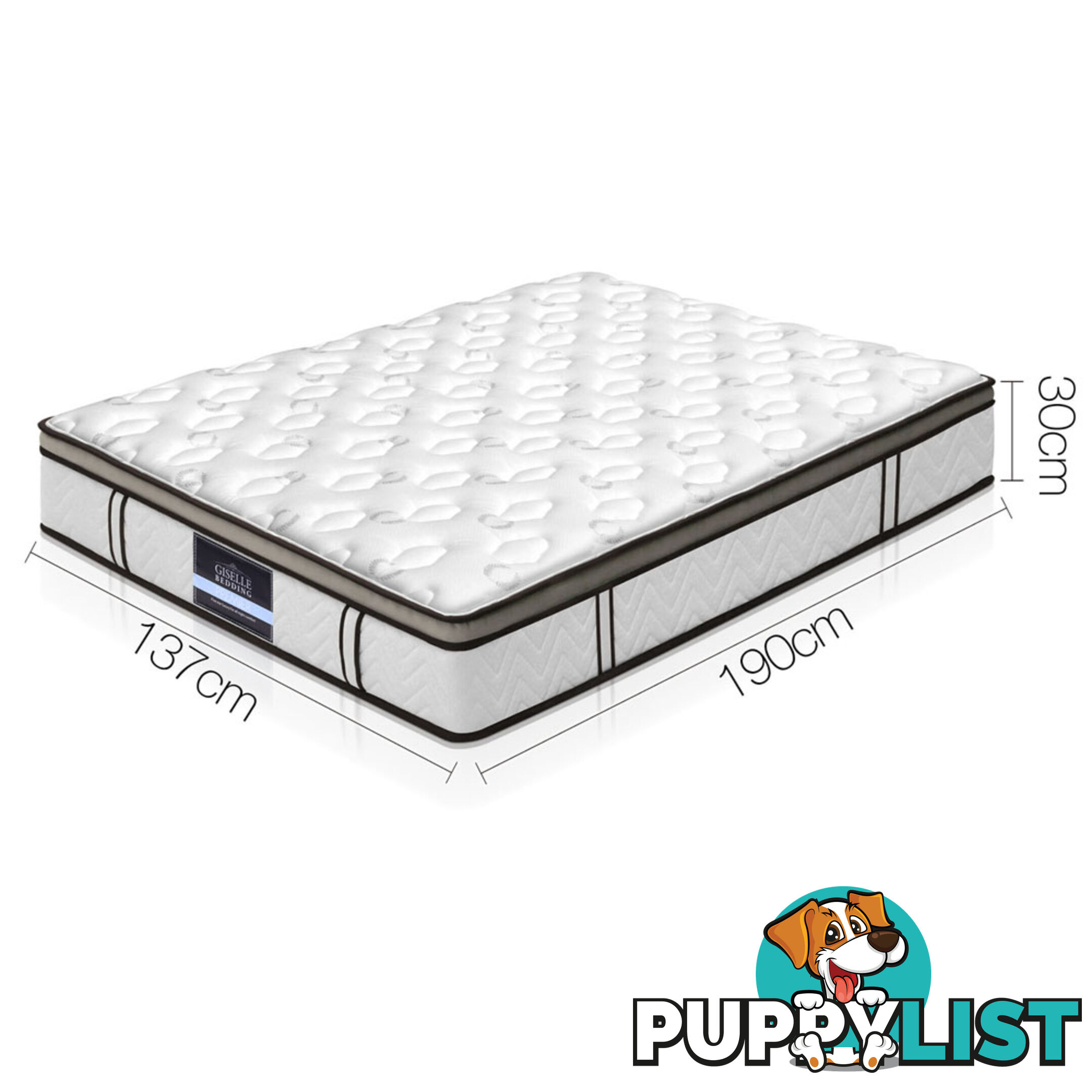 Latex Euro Top Pocket Spring Mattress Back Support Double