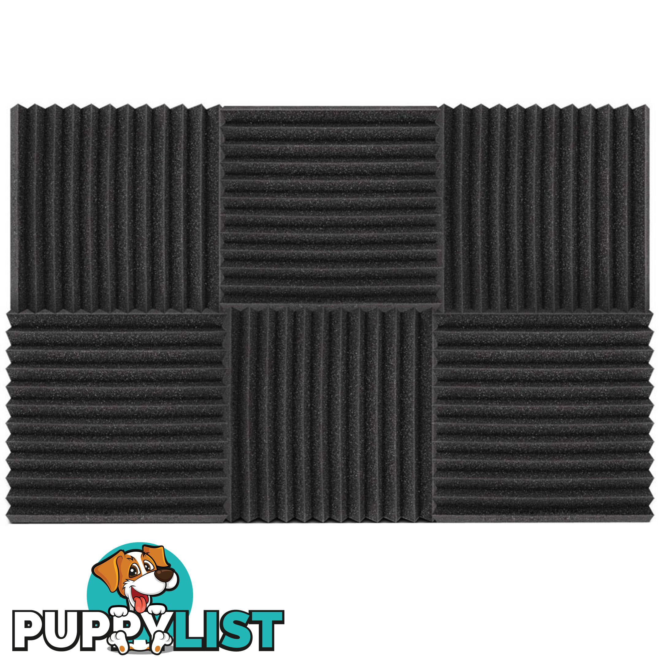 Set of 20 Studio Wedge Acoustic Foam Black 30 x 30cm