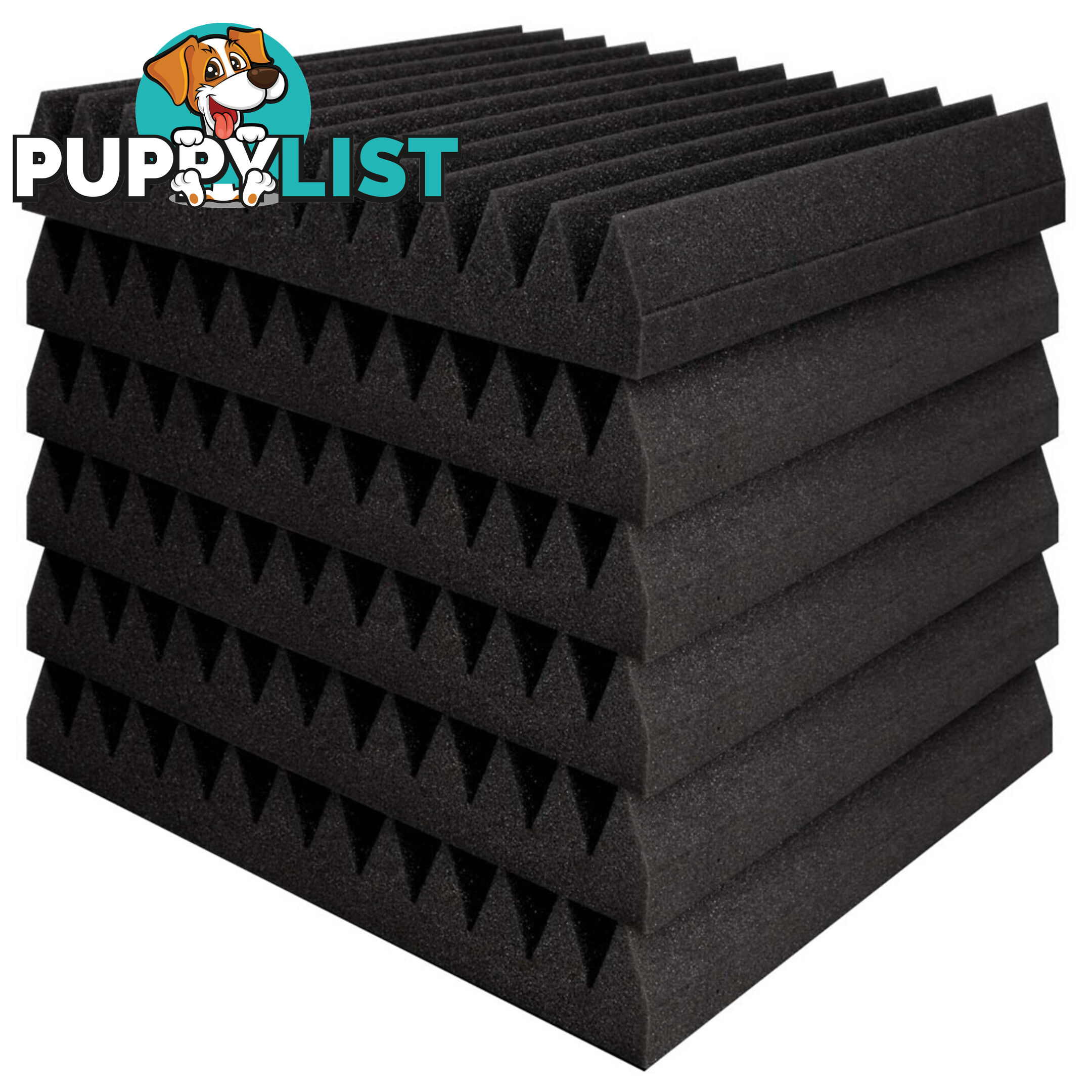 Set of 20 Studio Wedge Acoustic Foam Black 30 x 30cm