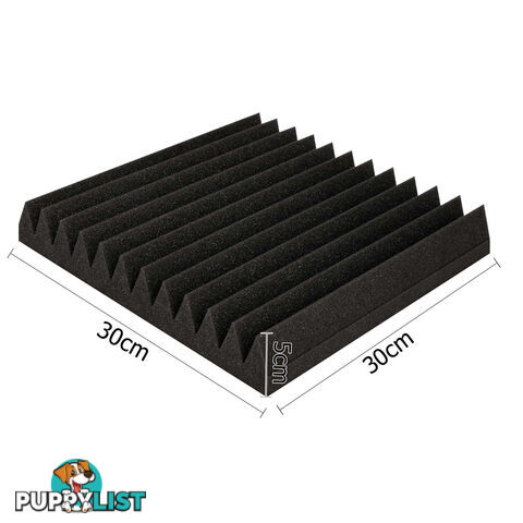 Set of 20 Studio Wedge Acoustic Foam Black 30 x 30cm