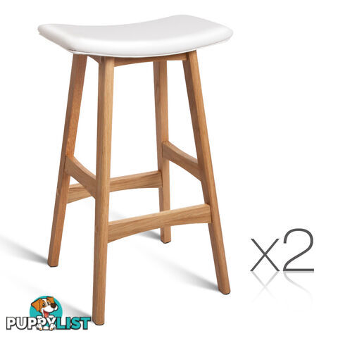 Set of 2 High Seat Barstools White