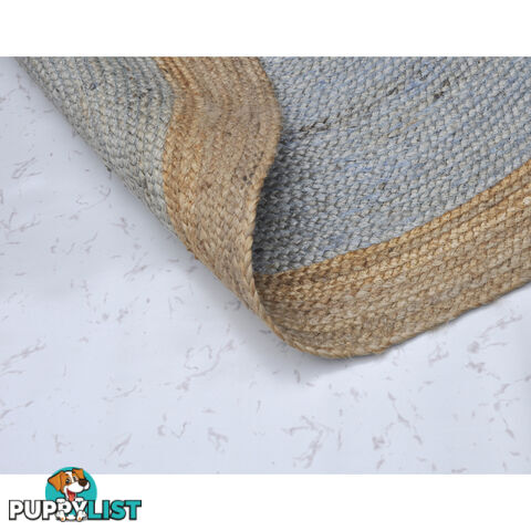 Jute Round Grey Rug Grey & Natural 120x120cm