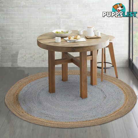 Jute Round Grey Rug Grey & Natural 120x120cm