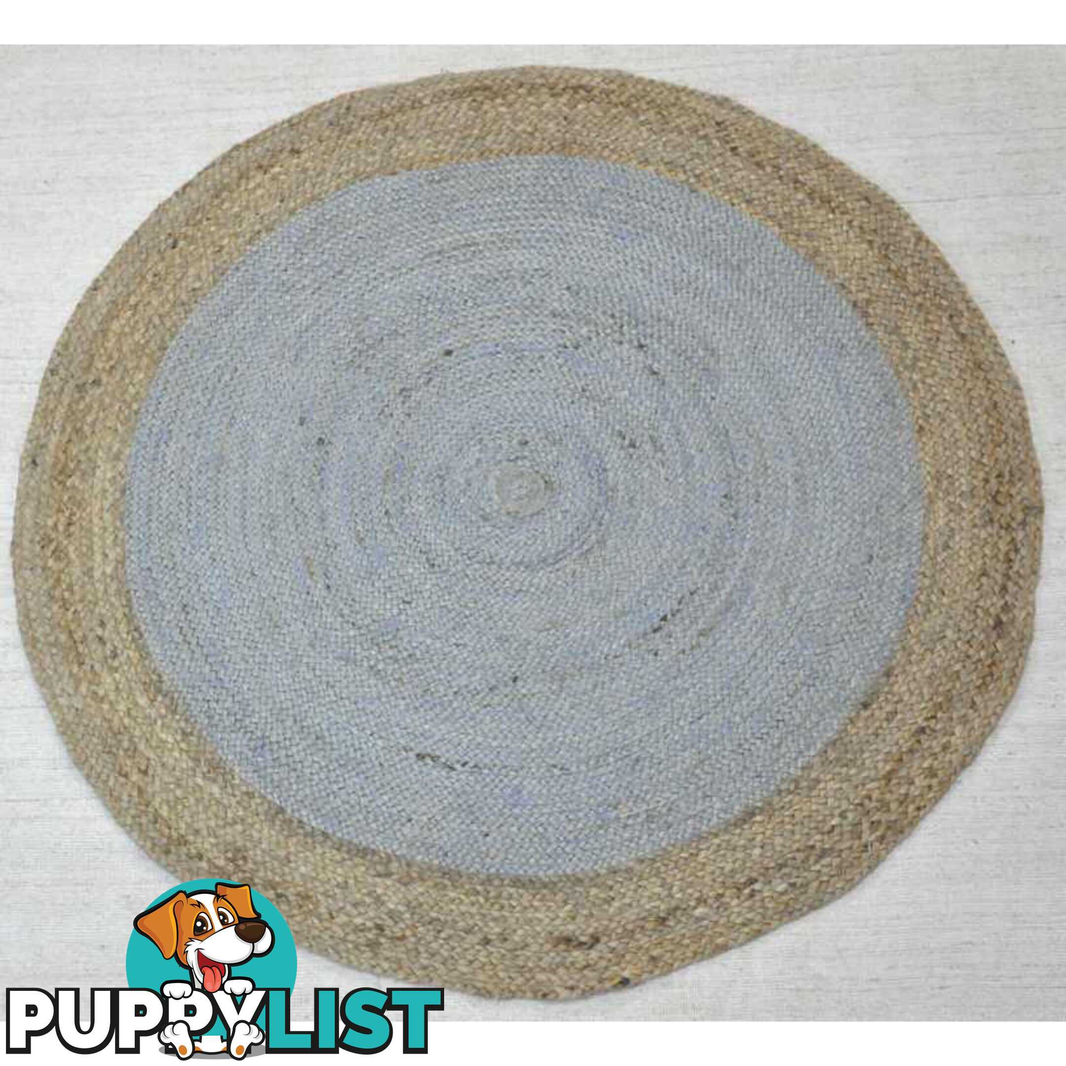 Jute Round Grey Rug Grey & Natural 120x120cm