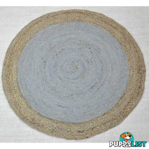 Jute Round Grey Rug Grey & Natural 120x120cm