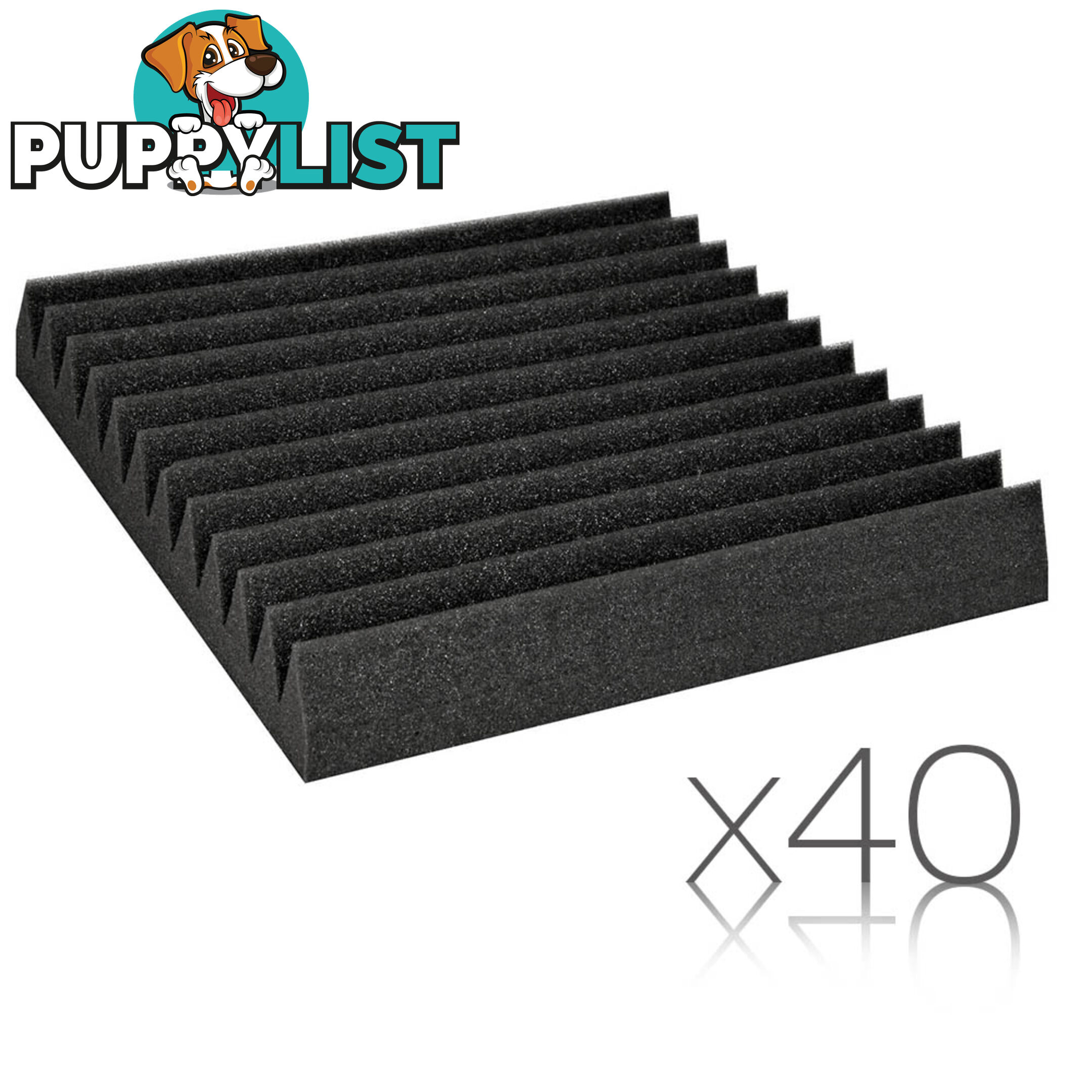 12 Teeth Wedge 30 x 30cm Acoustic Foam Panels x 40