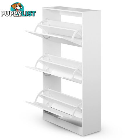 3 Drawers Chest Shoe Cabinet Storage Organizer White