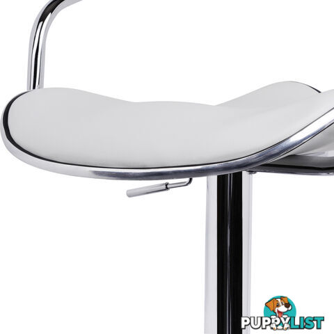 Set of 2 PU Leather Kitchen Bar Stool White