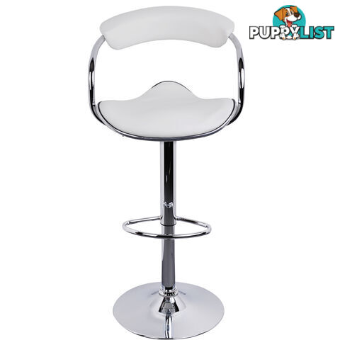 Set of 2 PU Leather Kitchen Bar Stool White