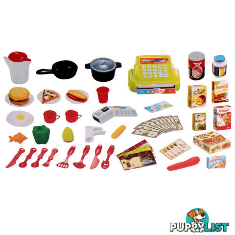 Kitchen Supermarket Pretend Play Set Red White