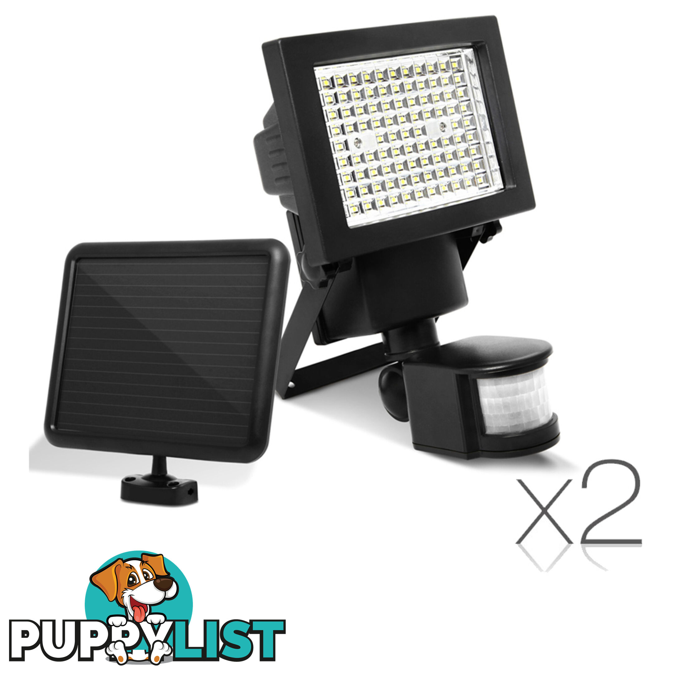 Set of 2  100 LED Solar Sensor Light