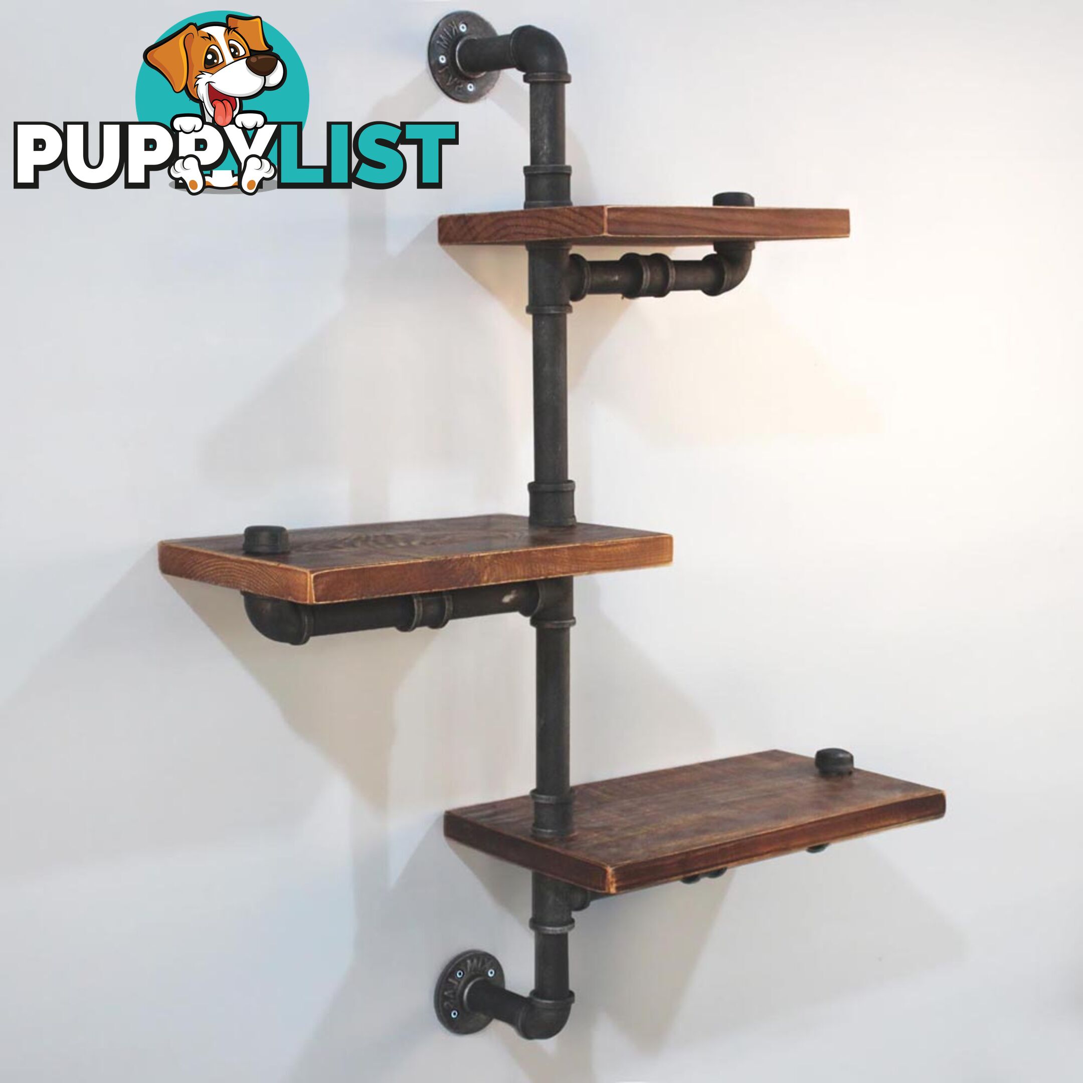 Rustic Industrial DIY Floating Pipe Shelf