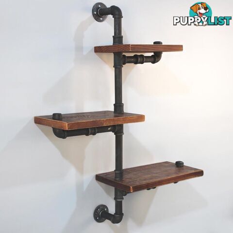 Rustic Industrial DIY Floating Pipe Shelf