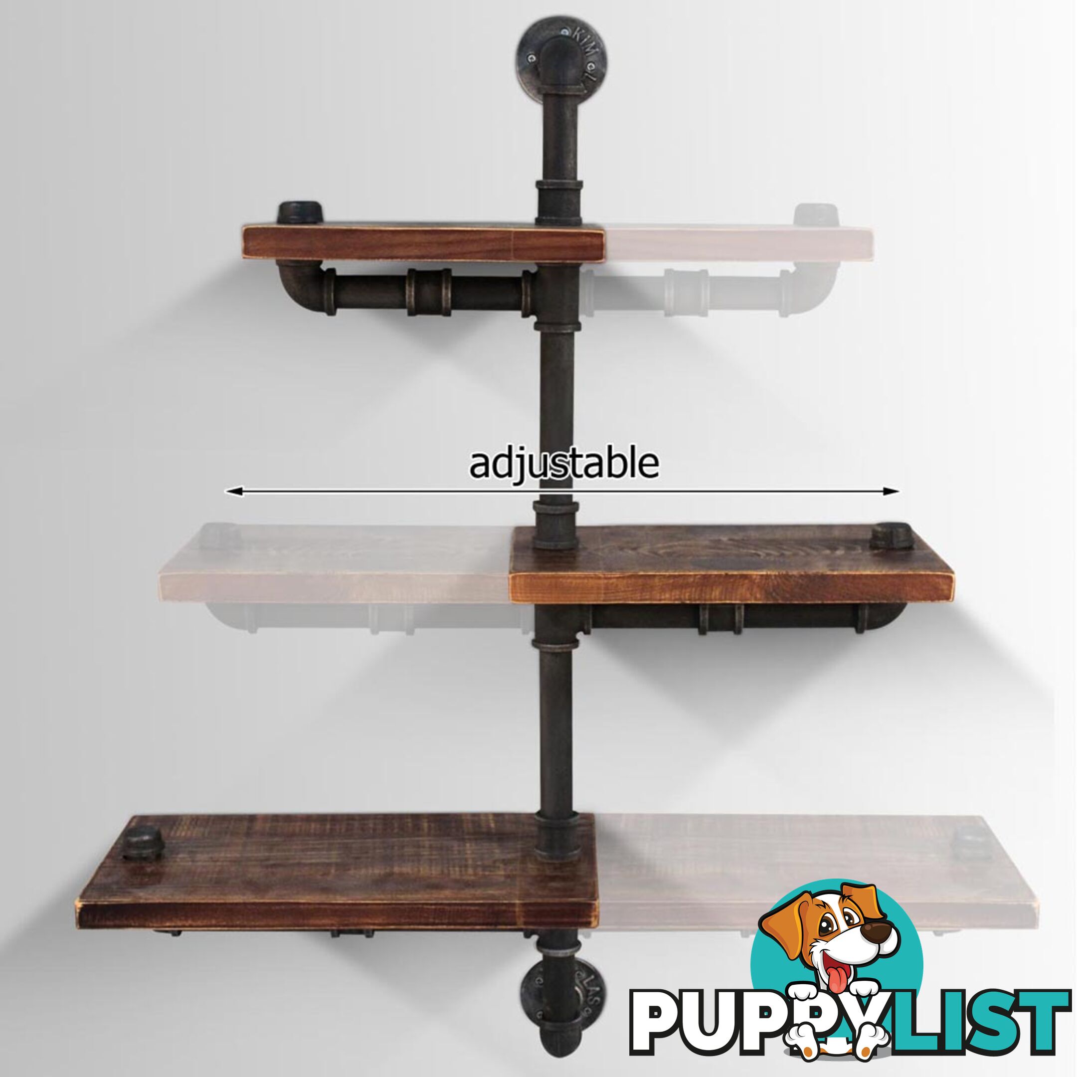 Rustic Industrial DIY Floating Pipe Shelf