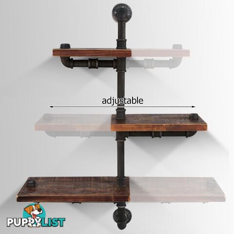 Rustic Industrial DIY Floating Pipe Shelf