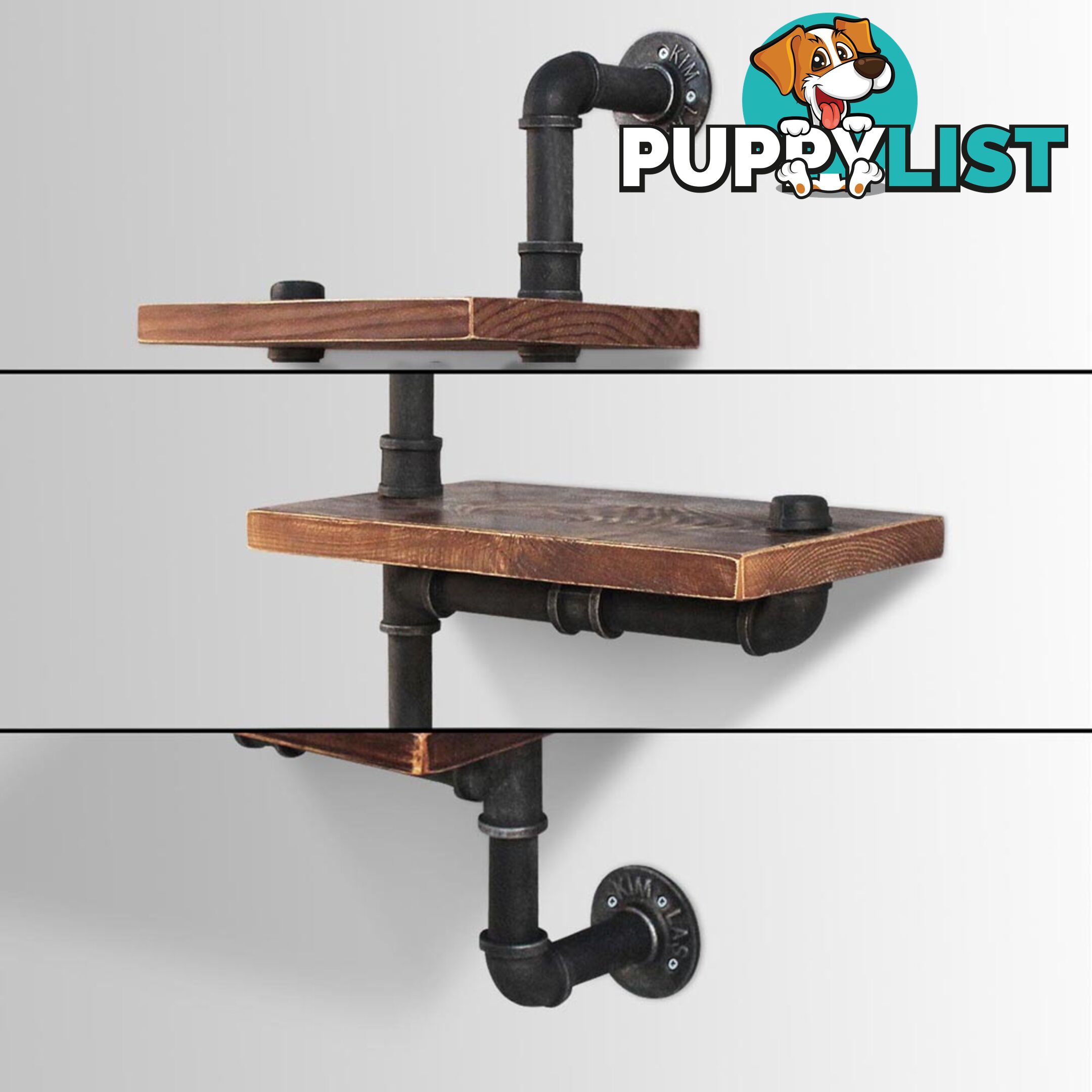 Rustic Industrial DIY Floating Pipe Shelf