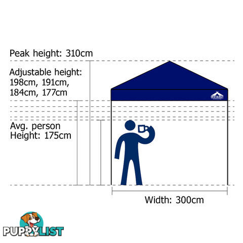 3X3 Pop Up Gazebo - Navy