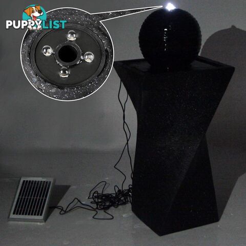 Solar Fountain Twist Design with LED Lights