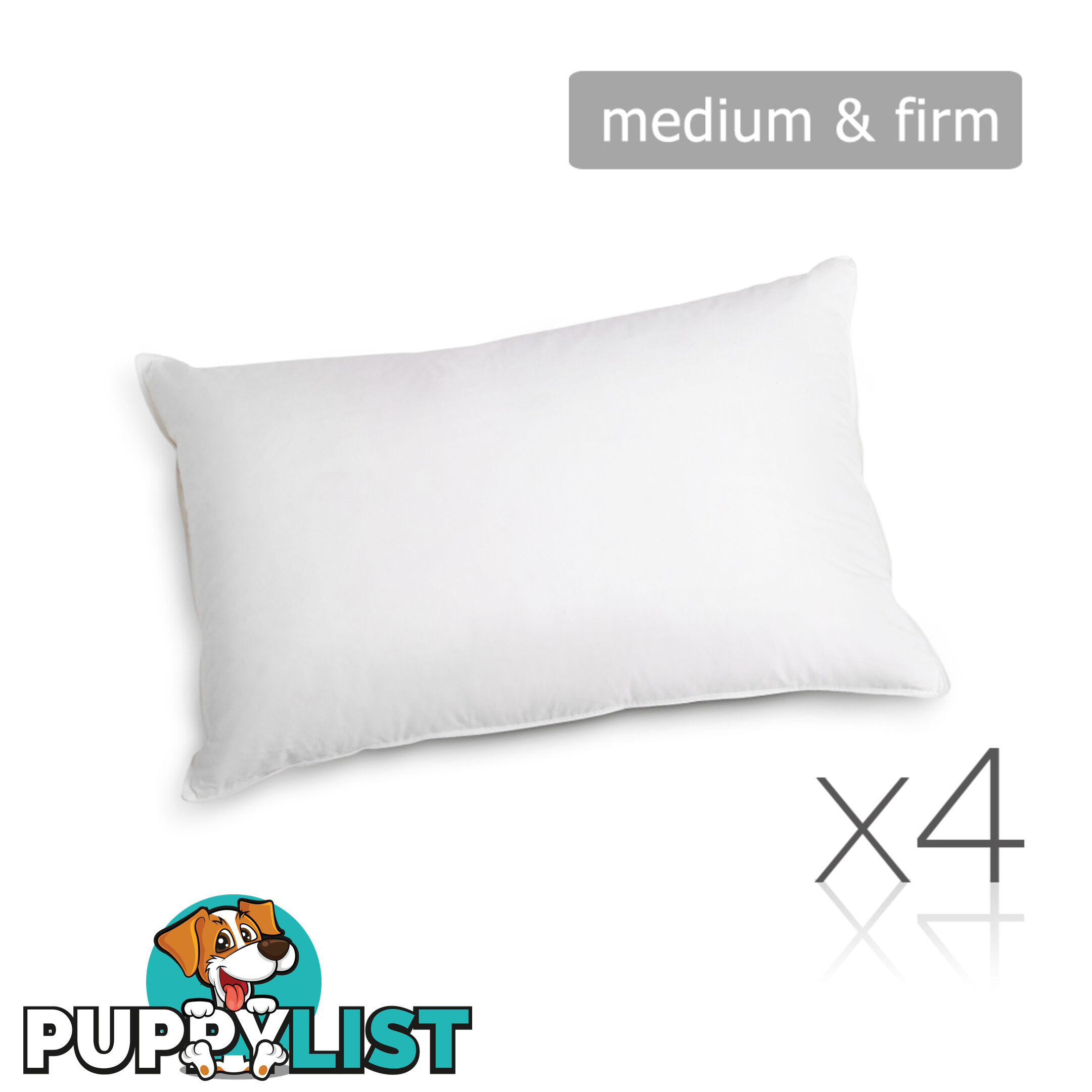 Set of 4 Pillows - 2 Firm & 2 Medium