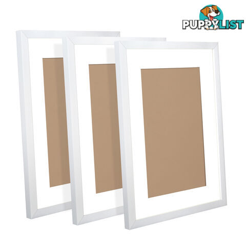 3 pcs Photo Frames Set Wall White