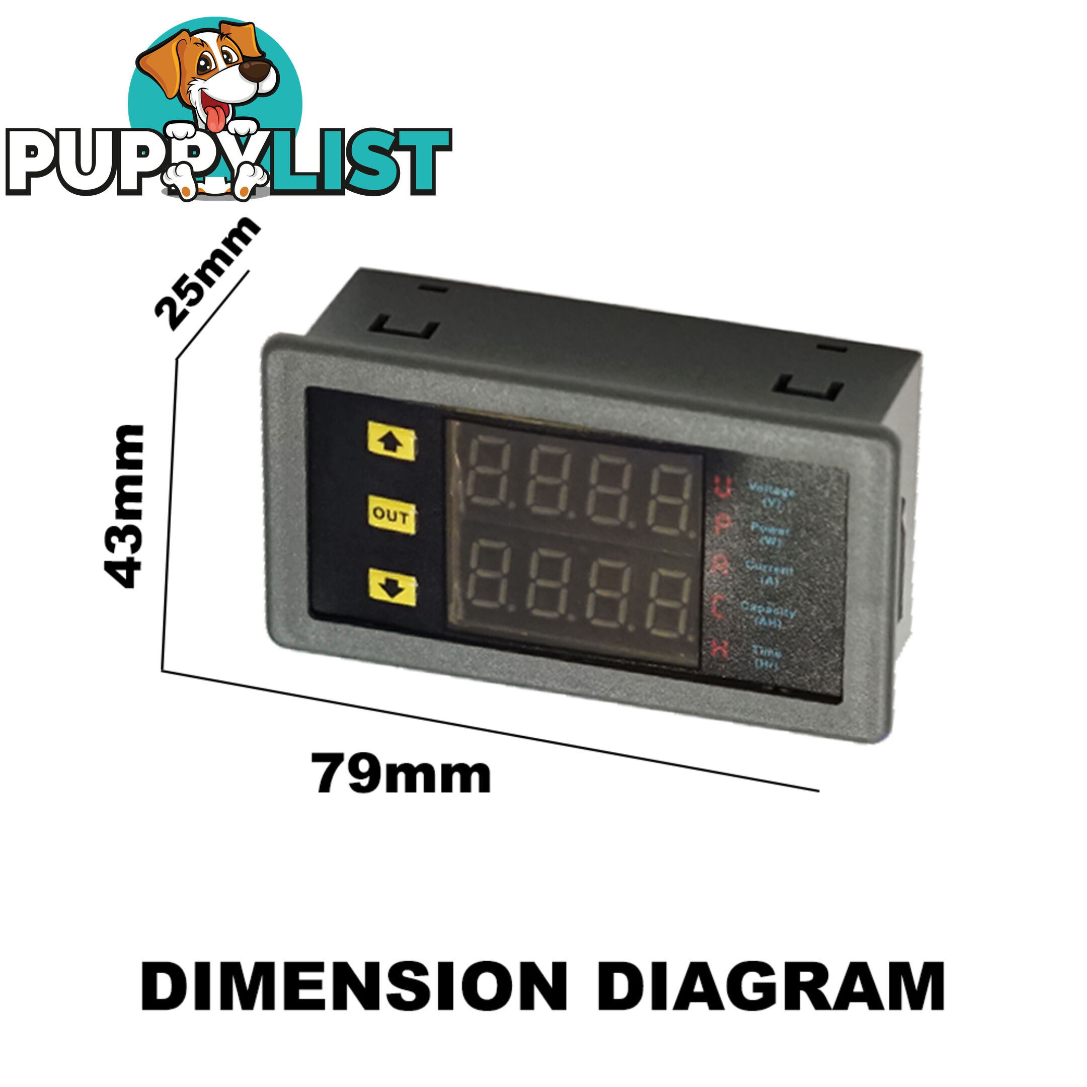 Voltage Meter 20A Led Dual Display Digital Power Voltmeter Ammeter VAM9020 AMP