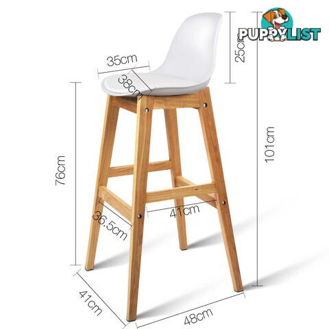 Set of 2 High Seat Back Barstools White