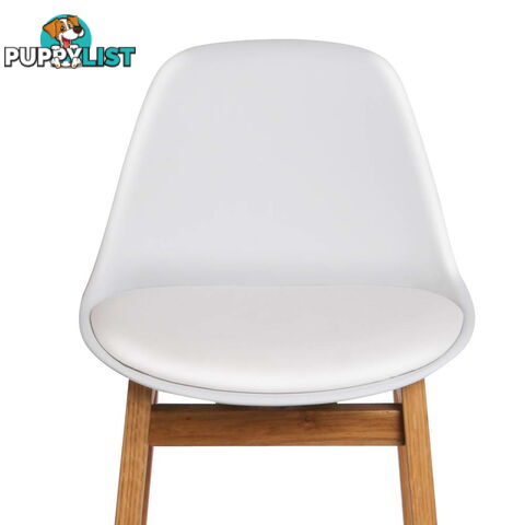 Set of 2 High Seat Back Barstools White